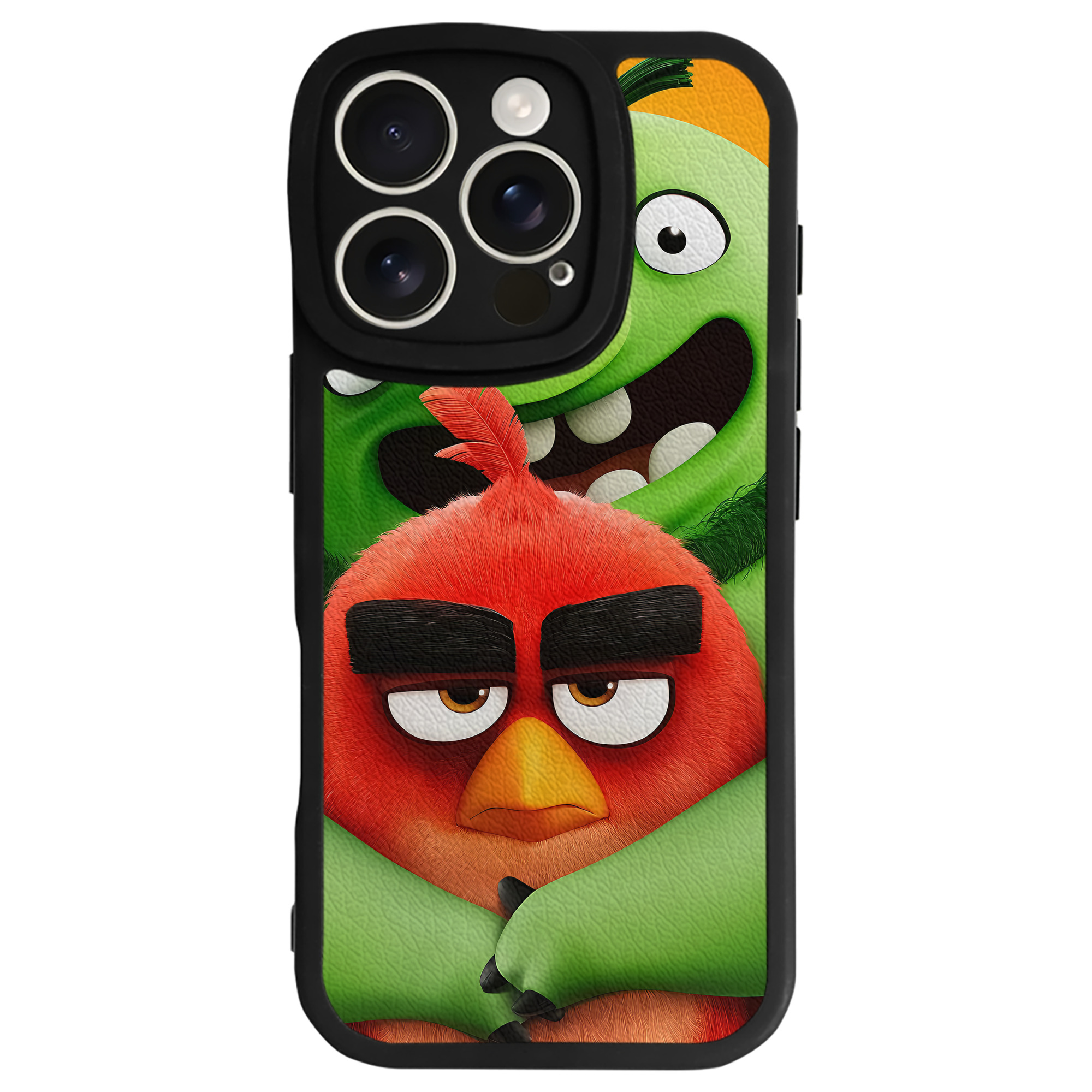 （画像用） Angry Birds アングリーバード 【iPhone 16シリーズ対応】シリコンスマホケース（レザー調） 材質：シリコン